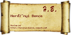 Herényi Bence névjegykártya